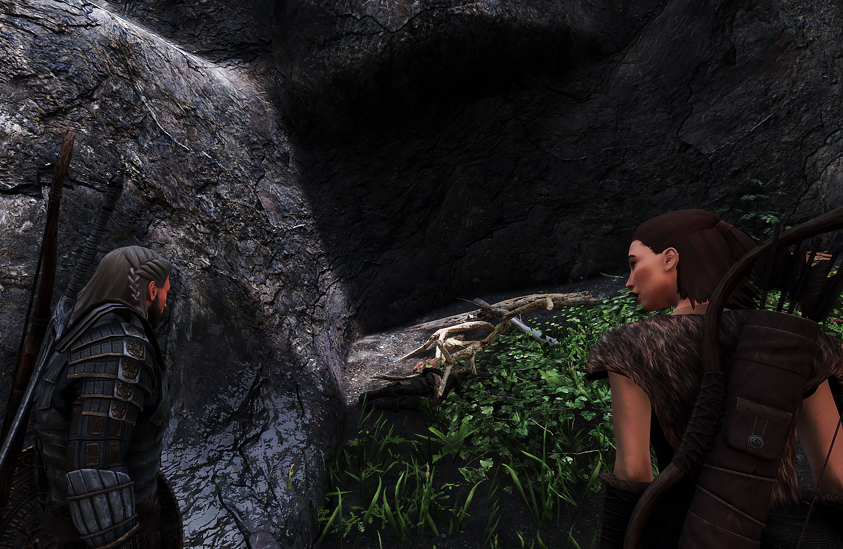 Dragonborn, Huntress, And Injured Girl