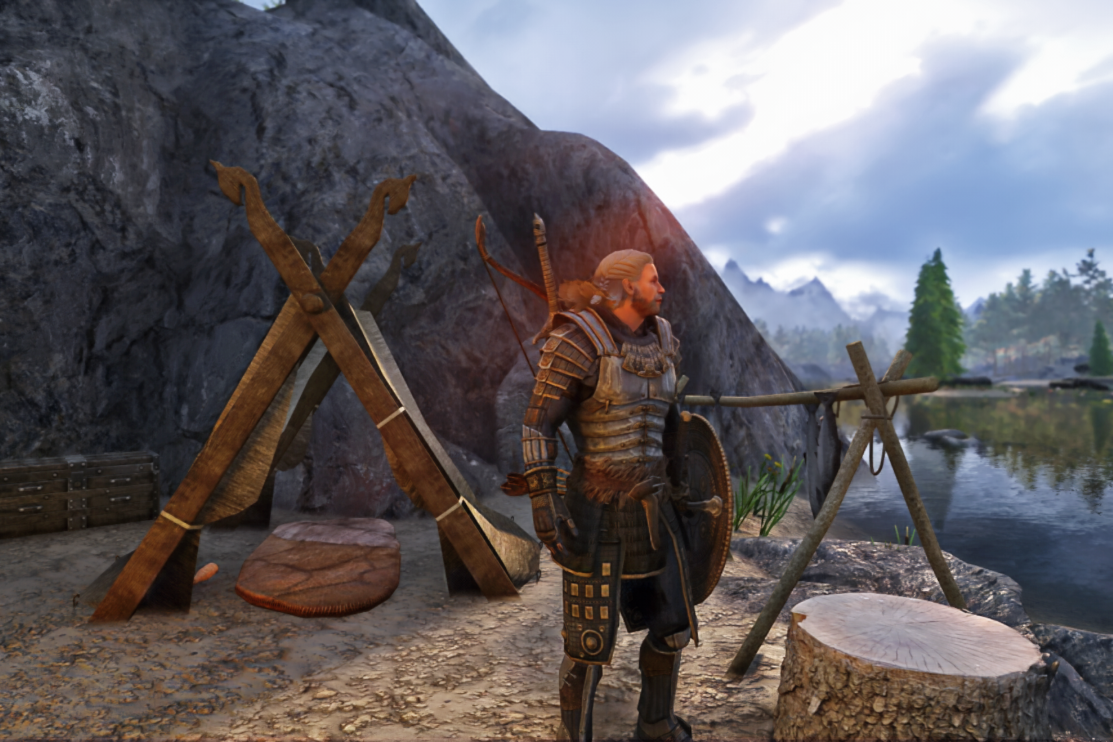 Peaceful morning at the hunters camp.