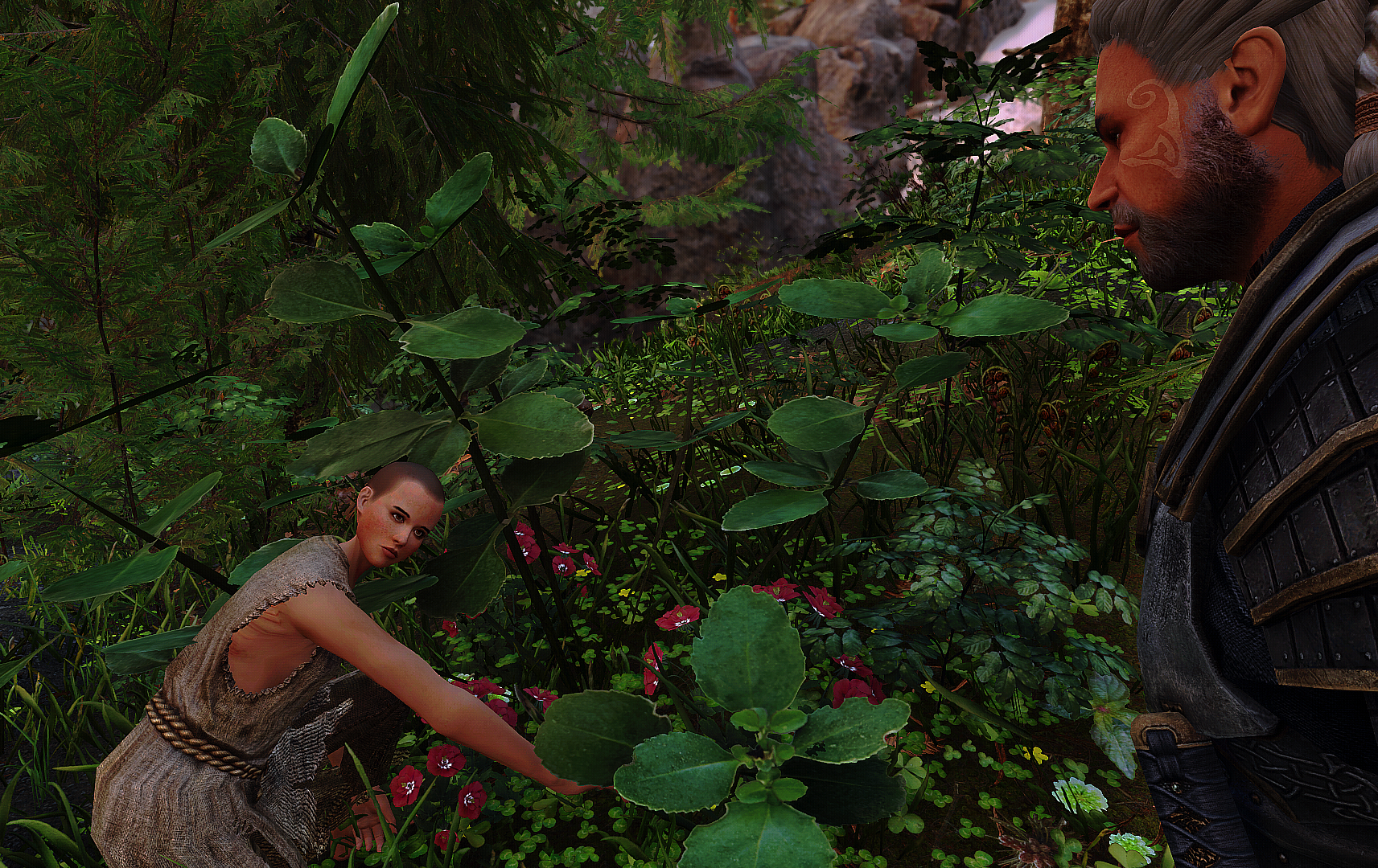 Rigmor Picking Flowers Back At Camp