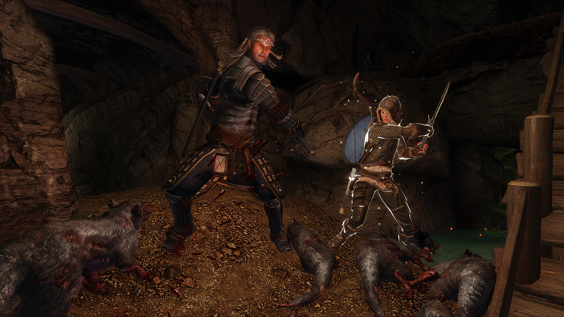 Rigmor And The Dragonborn Fight Against An Onslaught of Skeevers.