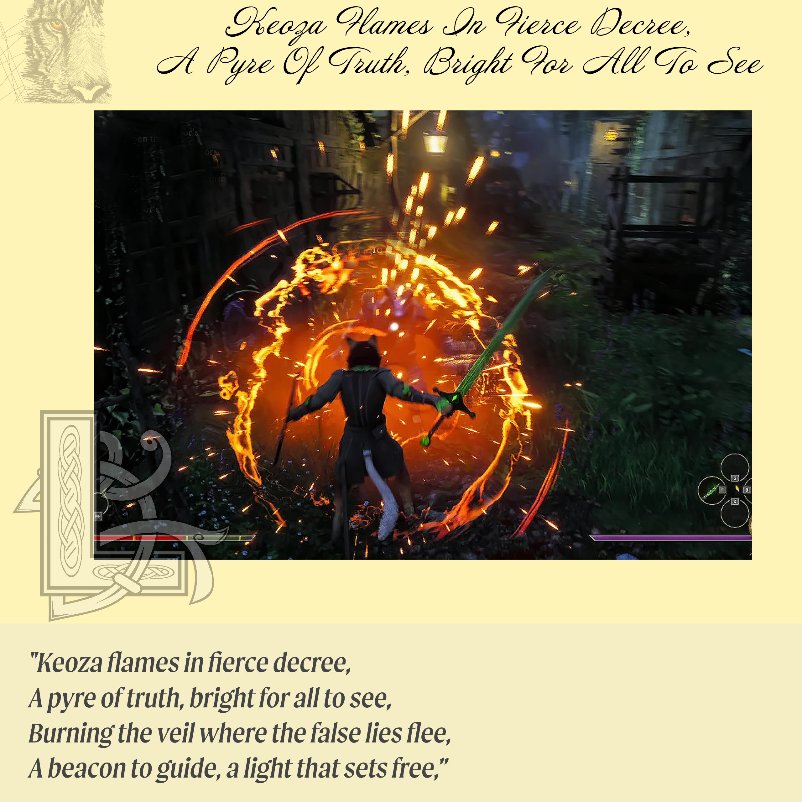 Keoza Flames In Fierce Decree